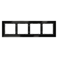 Рамка 4 местная, стекло, Черный матовый, S70 Voltum VLS110408
