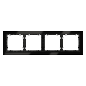 Рамка 4 местная, стекло, Черный матовый, S70 Voltum VLS110408