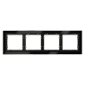 Рамка 4 местная, стекло, Черный матовый, S70 Voltum VLS110408