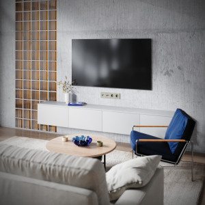 Розетка телев+комп. TV+RJ45 кат. 6, Шелк, S70 Voltum VLS060704