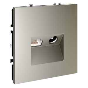 Розетка телев+комп. TV+RJ45 кат. 6, Шелк, S70 Voltum VLS060704