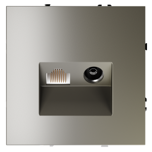 Розетка телев+комп. TV+RJ45 кат. 6, Шелк, S70 Voltum VLS060704