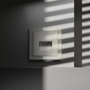 Розетка телев+комп. TV+RJ45 кат. 6, Шелк, S70 Voltum VLS060704