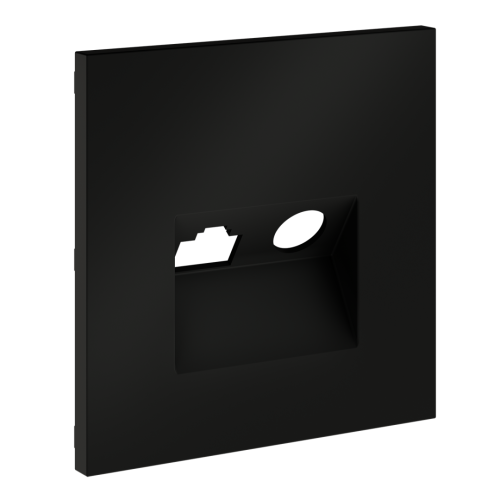 Лицевая панель для розетки телев+комп TV+RJ45 Cat. 6, Черный матовый, S70 Voltum VLS002708