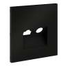 Лицевая панель для розетки телев+комп TV+RJ45 Cat. 6, Черный матовый, S70 Voltum VLS002708