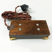 Ретро удлинитель Corriente темный дуб, бронзовые узкие ножки, Loft&Wood LW1022/22-26