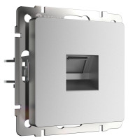 Розетка компьютерная RJ45 Cat. 5e, Серебряный матовый, Werkel W1181065