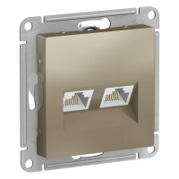 Розетка компьютерная 2-я RJ45 Cat. 5e, Шампань, AtlasDesign SE ATN000585