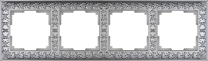 Рамка 4 местная металл, матовый хром, Antik Werkel WL07-Frame-04 (W0041522)