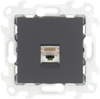 Розетка компьютерная RJ45 Cat. 5e, Графит, Simon 24 2410598-038