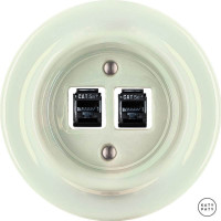 Розетка комп. фарфоровая RJ45 cat.5е, жемчужный глянцевый, Katy Paty OPCOGsCat5e 
