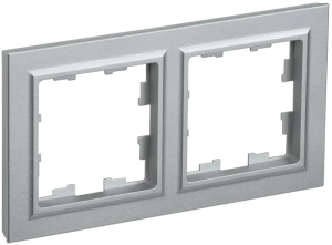 Рамка 2 местная, Алюминий, Brite IEK BR-M22-K47