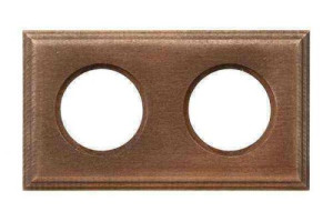 Рамка 2 местная деревянная на бревно D220 (внутренний монт.), прямоугольник, Винтаж,, Шедель Bironi BF4C22-620-18