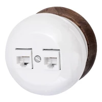 Розетка керамика компьютерная RJ45, Перламутр, Фаберже Bironi B2-302-010/18