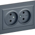 Розетка 2-я без З/К, Маренго, Brite IEK BR-R20-10-K35-F