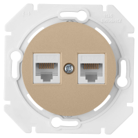 Розетка 2-ая компьютерная RJ45 Cat. 5e, Шампань, серия Прованс, Bylectrica РК216-6312