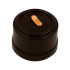 Выключатель пластик кнопочный 1 кл., Коричневый, ручка Медь, Bironi B1-220-22-C