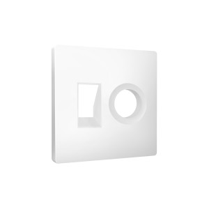 Лицевая панель розетки телеф./комп.+тв. RJ11/RJ45+TV, Белый матовый, ALFA Quant Ambrella Volt AP1325 Лицевая панель розетки телеф./комп.+тв. RJ11/RJ45+TV, Белый матовый, ALFA Quant Ambrella Volt AP1325