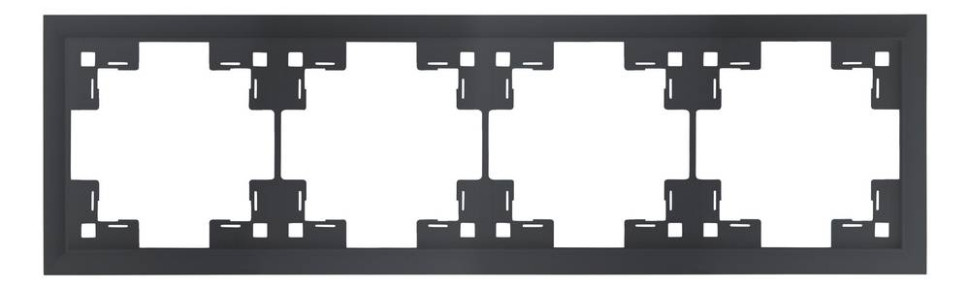 Рамка 4 местная, Черный сатин, Classic Rikett 35940 MB