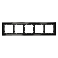 Рамка 5 местная, стекло, Черный матовый, Voltum S70 VLS110508