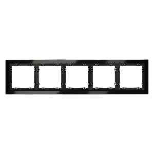 Рамка 5 местная, стекло, Черный матовый, Voltum S70 VLS110508