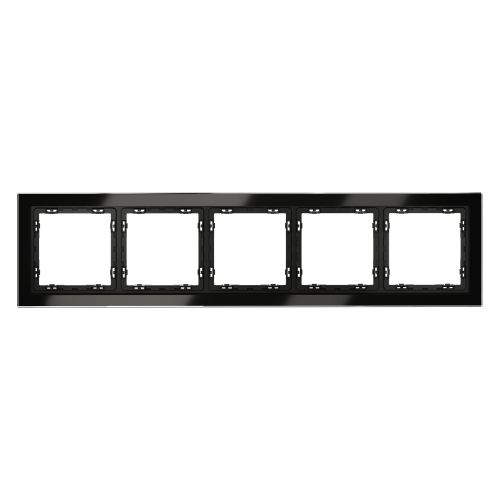 Рамка 5 местная, стекло, Черный матовый, Voltum S70 VLS110508