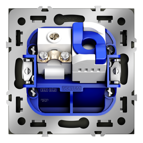 Розетка телев+комп. TV+RJ45 кат. 6, Сталь, S70 Voltum VLS060705