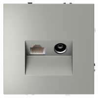 Розетка телев+комп. TV+RJ45 кат. 6, Сталь, S70 Voltum VLS060705