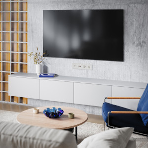 Лицевая панель для розетки телев+комп TV+RJ45 Cat. 6, Хлопок, S70 Voltum VLS002713