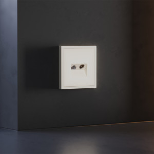 Лицевая панель для розетки телев+комп TV+RJ45 Cat. 6, Хлопок, S70 Voltum VLS002713