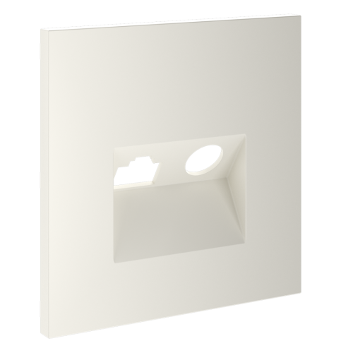 Лицевая панель для розетки телев+комп TV+RJ45 Cat. 6, Хлопок, S70 Voltum VLS002713