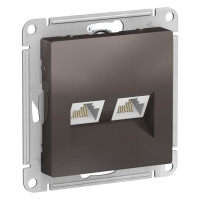 Розетка компьютерная 2-я RJ45 Cat. 5e, Мокко, AtlasDesign SE ATN000685