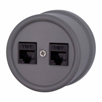 Розетка пластик компьютерная RJ45, Титан, Bironi B1-302-26
