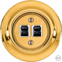 Розетка комп. фарфоровая RJ45 cat.5е, золотой глянцевый, Katy Paty OPAUGsCat5e 