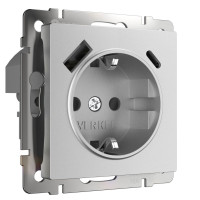 Розетка с З/К и USB зарядкой, тип А+С, Серебряный матовый, Werkel W1171765