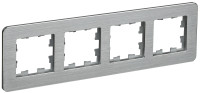 Рамка 4 местная, металл, Алюминий RE AL, Brite IEK BR-M42-M-21-K47