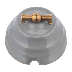 Выключатель керамический 1 кл. проходной (2 положения), Серый, Астория Interior Electric