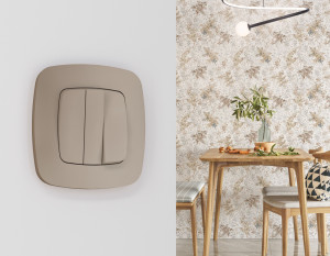 Рамка 4 местная пластик, Серо-бежевый матовый, OMEGA Ecta Ambrella Volt OF140364