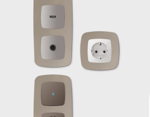 Рамка 4 местная пластик, Серо-бежевый матовый, OMEGA Ecta Ambrella Volt OF140364