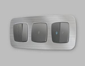 Лицевая панель выключателя 3 кл., Антрацит серый, OMEGA Quant Ambrella Volt OP6550