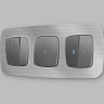 Лицевая панель выключателя 3 кл., Антрацит серый, OMEGA Quant Ambrella Volt OP6550