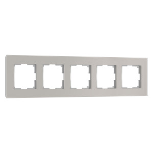 Рамка 5 местная стекло soft-touch, Дымчатый матовый, Senso Werkel W0053117