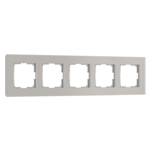Рамка 5 местная стекло soft-touch, Дымчатый матовый, Senso Werkel W0053117