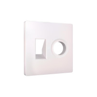 Лицевая панель розетки телеф./комп.+тв. RJ11/RJ45+TV, Жемчуг, ALFA Quant Ambrella Volt AP2125