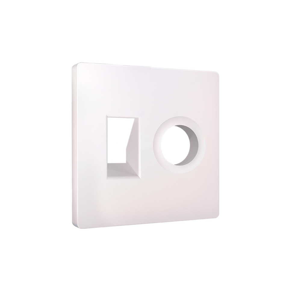 Лицевая панель розетки телеф./комп.+тв. RJ11/RJ45+TV, Жемчуг, ALFA Quant Ambrella Volt AP2125 Лицевая панель розетки телеф./комп.+тв. RJ11/RJ45+TV, Жемчуг, ALFA Quant Ambrella Volt AP2125