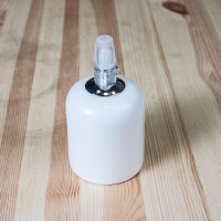 Ретро патрон керамический Е27, матовый белый, M1 MATWHITE Euro-Lamp