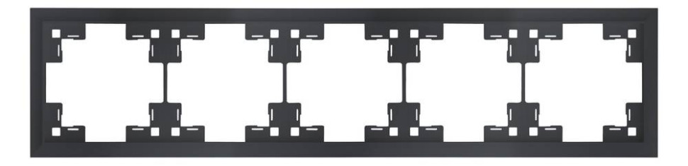 Рамка 5 местная, Черный сатин, Classic Rikett 35950 MB