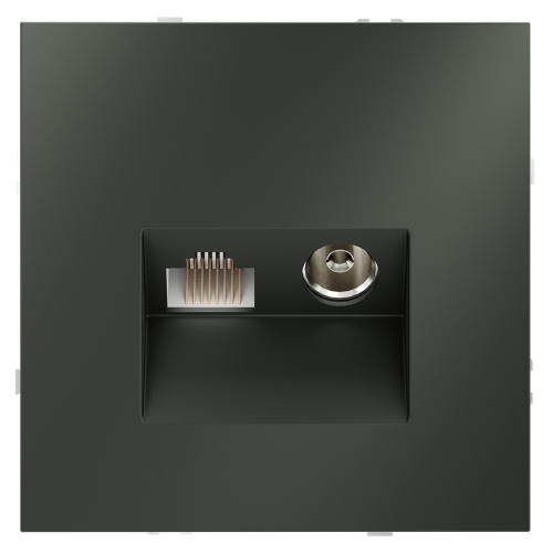 Розетка телев+комп. TV+RJ45 кат. 6, Титан, S70 Voltum VLS060706