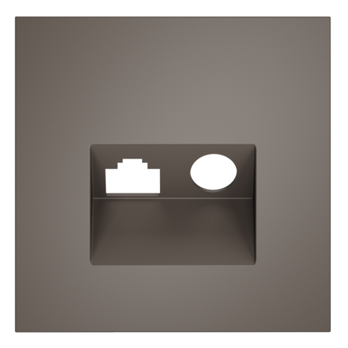 Лицевая панель для розетки телев+комп TV+RJ45 Cat. 6, Капучино, S70 Voltum VLS002714