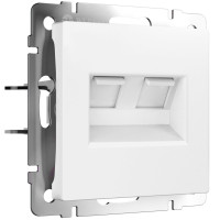 Розетка компьютерная 2-я RJ45 Cat. 5e, Белый матовый, Werkel W1181161